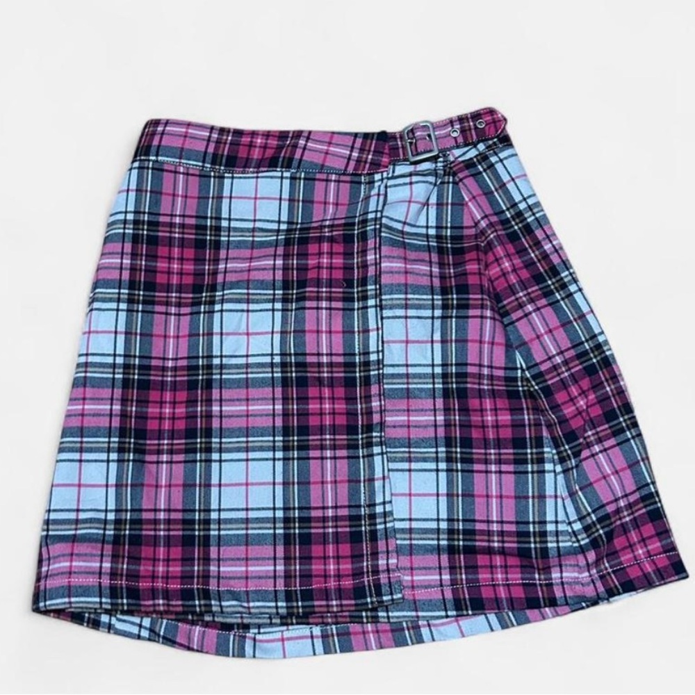 Brandy Melville Plaid Pink and Blue Women's Skirt